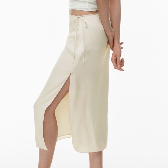 Wilfred Dresses & Skirts - Wilfred Elixir Satin Midi Slip Skirt (light birch)
